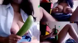 Pulang Sekolah Langsung Colmek Pakai Terong, Rasanya Nikmat Banget